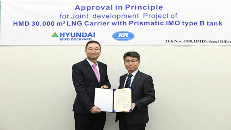 KR grants AIP to HMD for 30,000m3 LNG carrier with prismatic IMO type-B tank