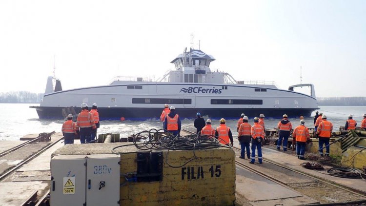 VIDEO: BC Ferries' fifth battery hybrid-electric vessel launches
