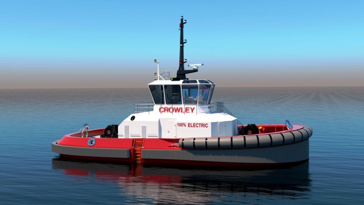 Crowley completes first U.S. design for fully electric tug