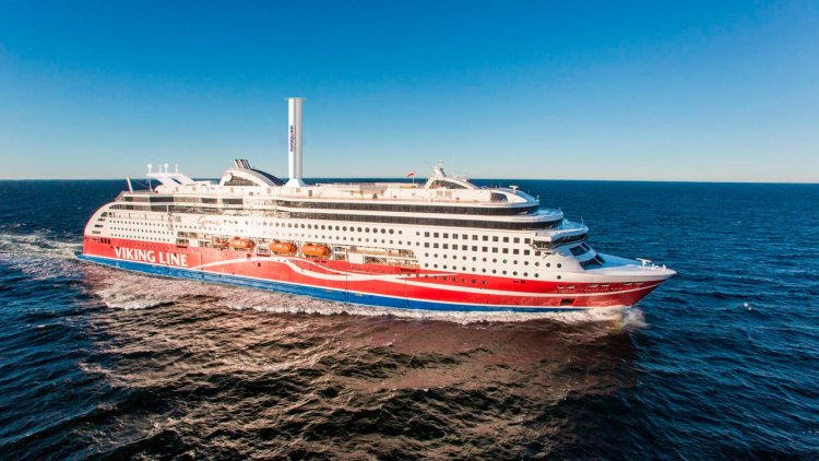Test run of rotor sail on Viking Grace completed