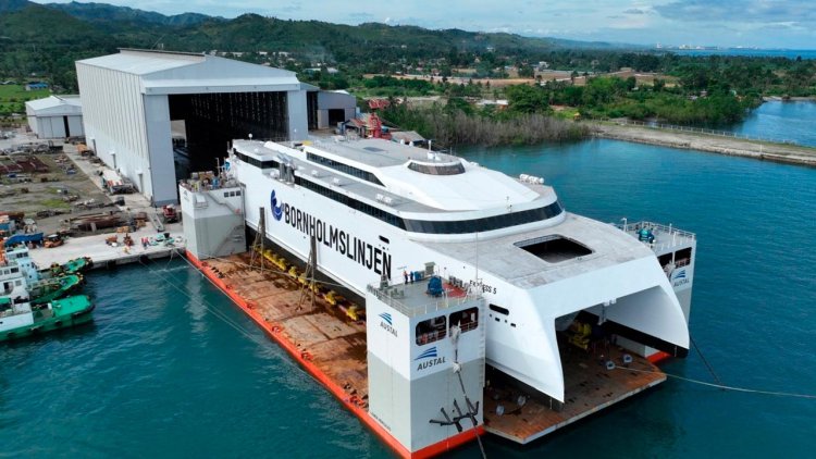 Austal Philippines launches the largest ferry constructed by an Austal Shipyard