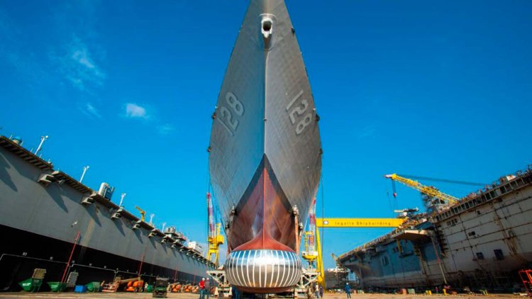 HII’s Ingalls Shipbuilding launches guided missile destroyer Ted Stevens