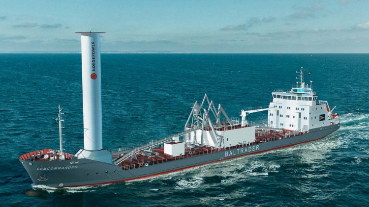 The first Norsepower Rotor Sail to be fitted on Baltrader's new cement carrier