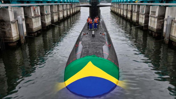 Launching of the the third Brazilian Scorpène submarine entirely made in Brazil