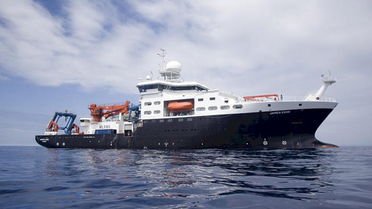 Research expedition conducts a scientific survey in the North Atlantic